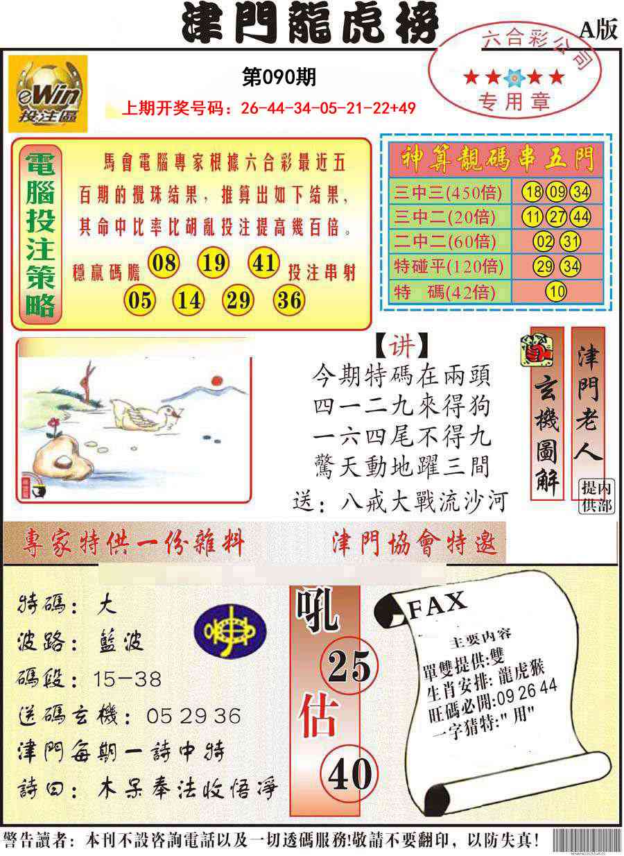 090期津门龙虎榜A[图]